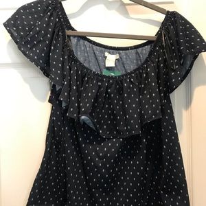 Blue pattern off the shoulder top